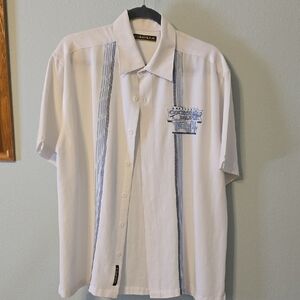 Cubavera Cream Shirt with Blue Detailing